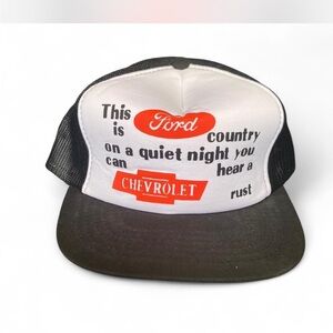 Ford Black and White Mesh Trucker Hat with Red Accents